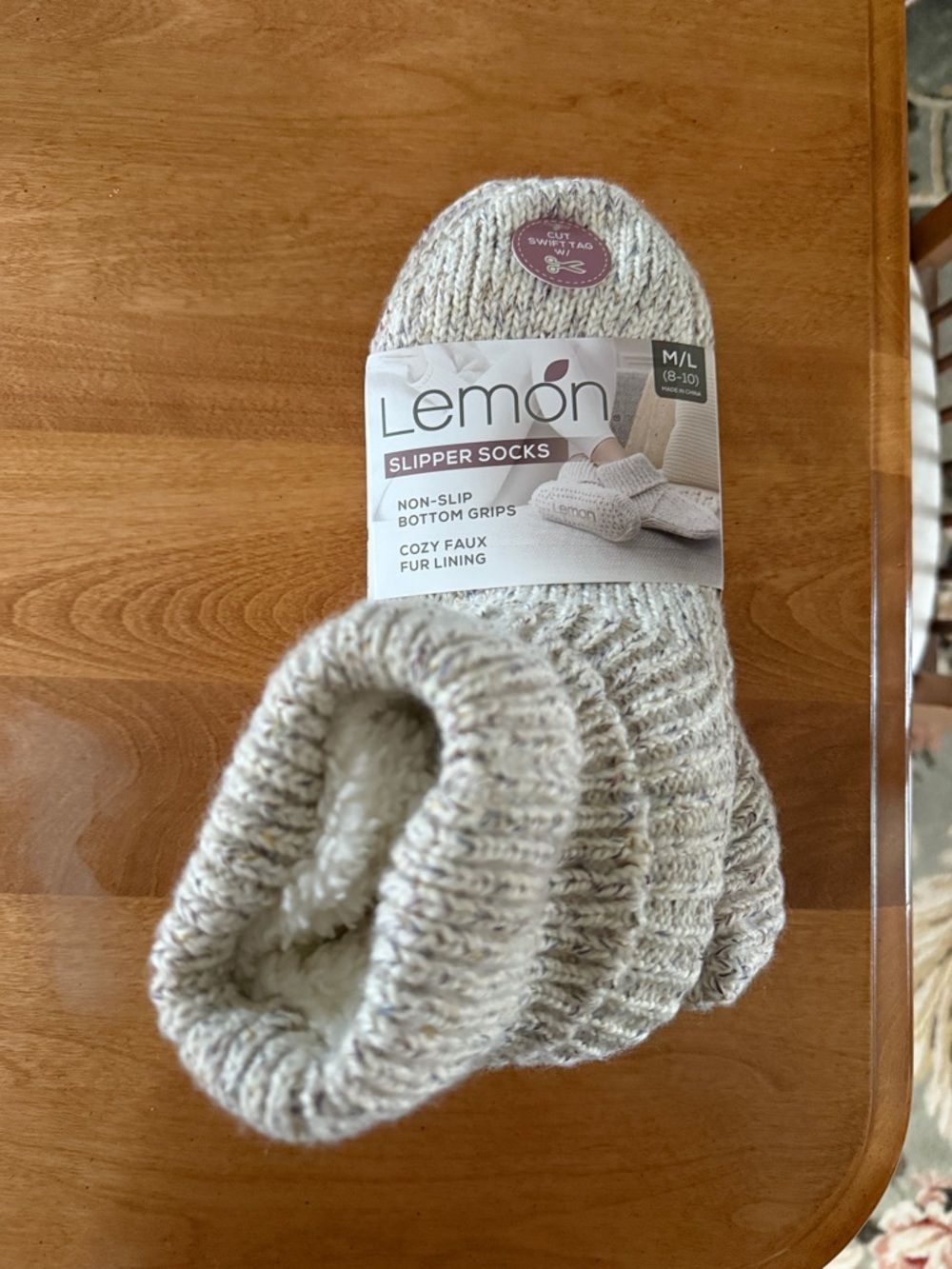 NWT! Lemon Grippy Slipper Socks